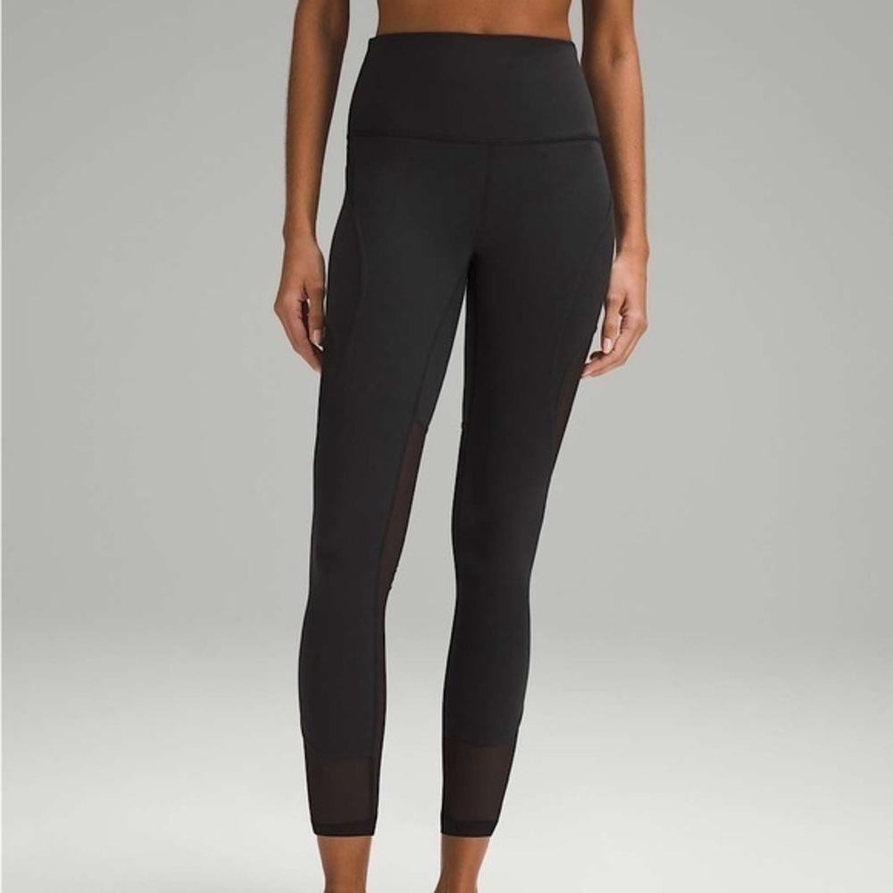 Lululemon black wunder train mesh leggings